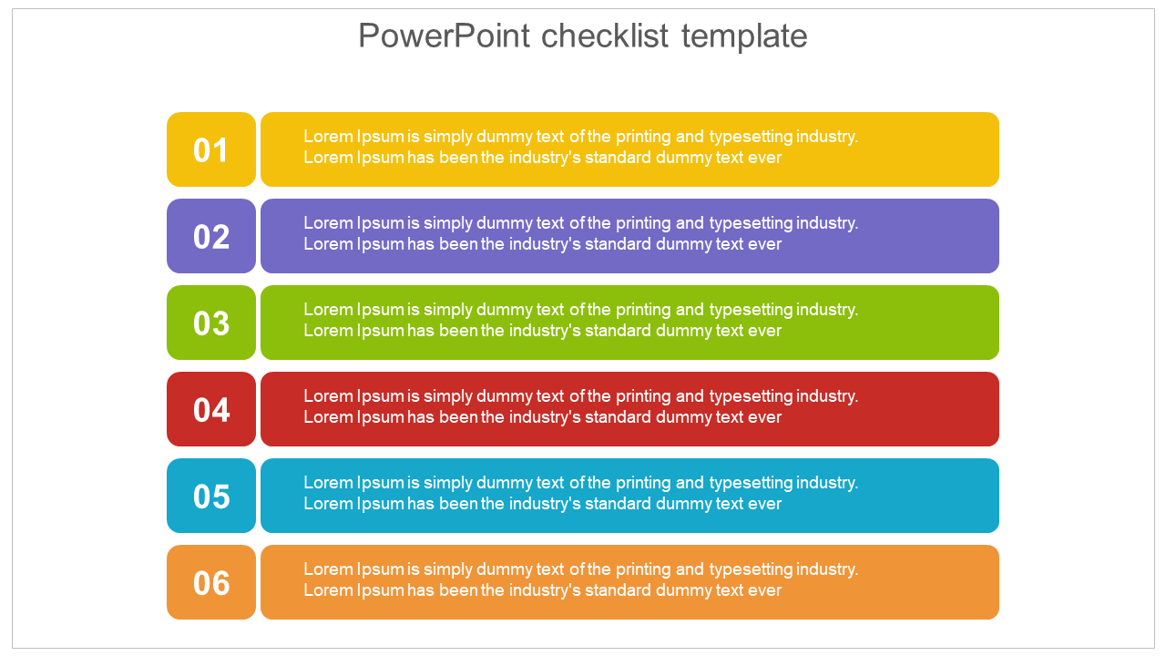 Awesome PowerPoint Checklist Template Slide Design